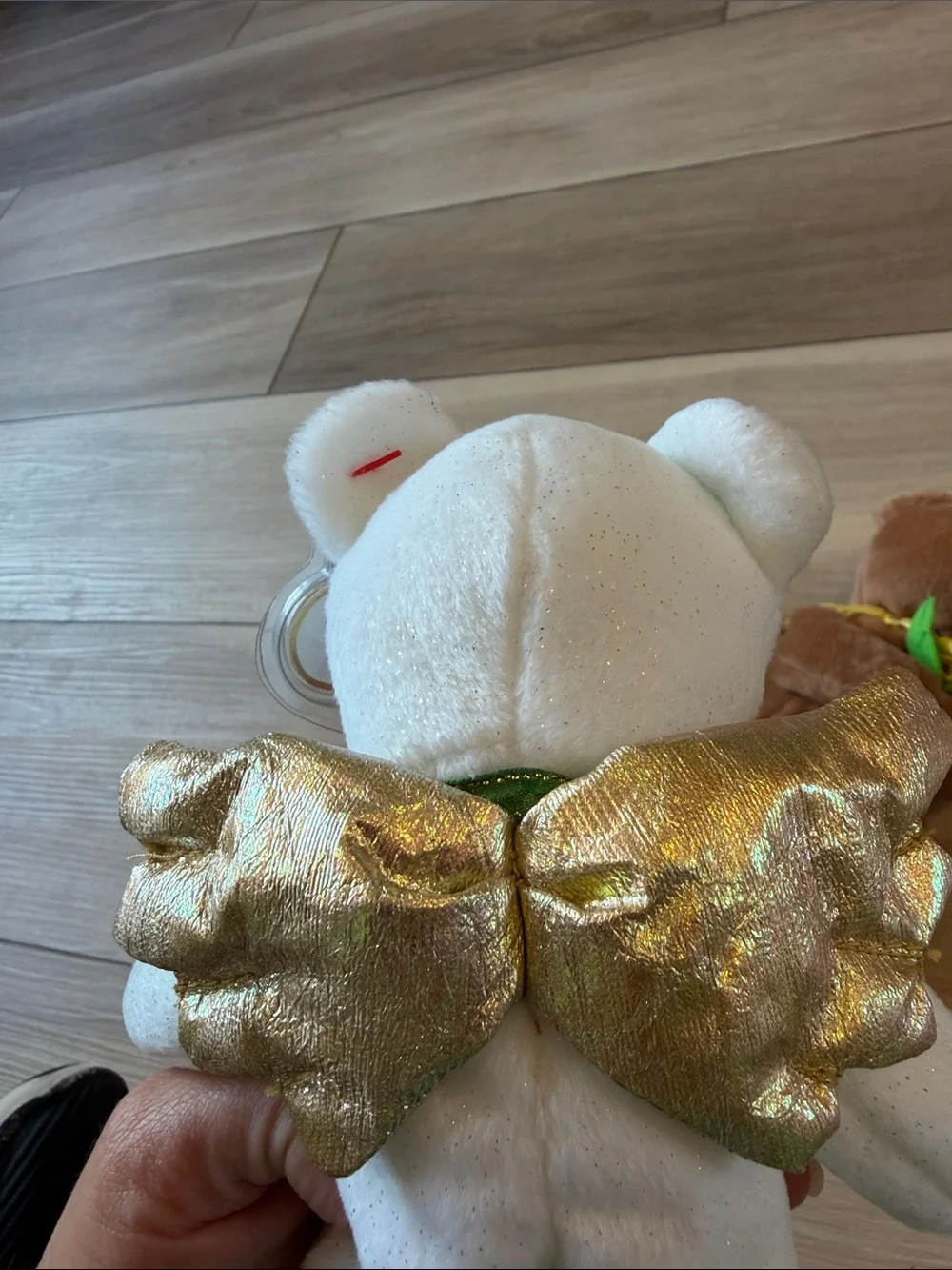 Ty 'Get Well Soon' Plush Bears - White and Brown with Green & Gold Accents